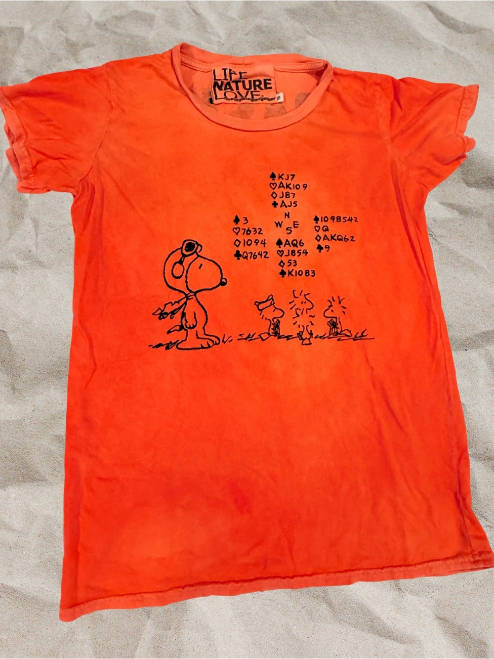 FREECITY Snoopy Basic Goodness Peanuts Orange Graphic Tee Rare S